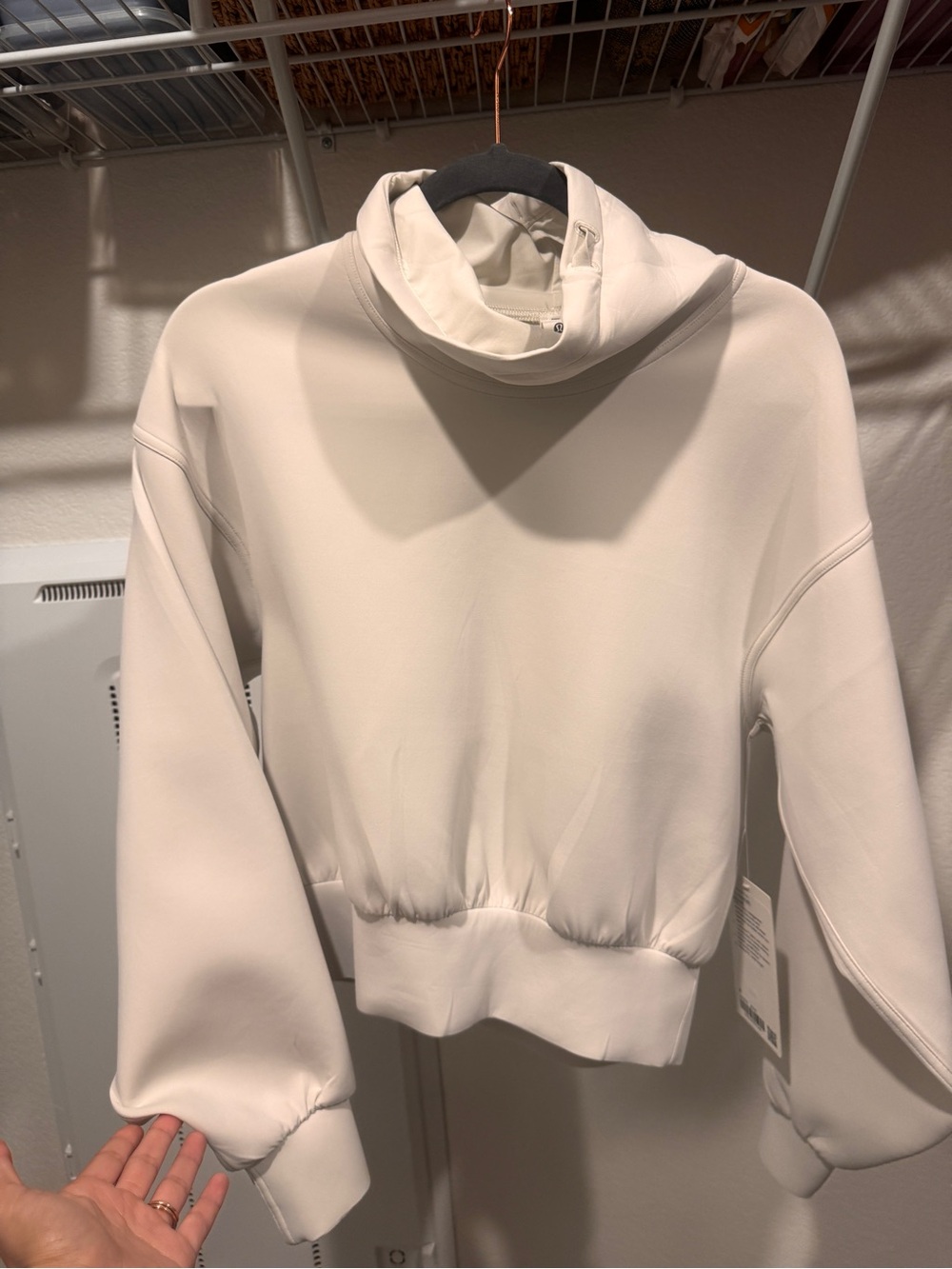 lululemon athletica Cropped Cowl Neck Sweater in Light Cream